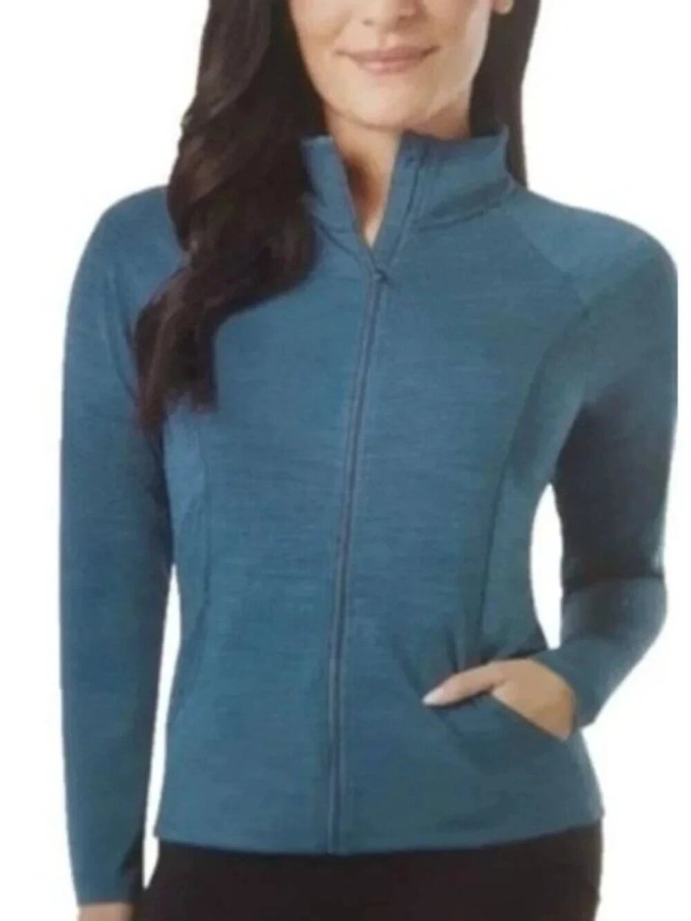 NWT 32 Degrees Heat Women's S Teal Blue Full-Zip Light Jacket